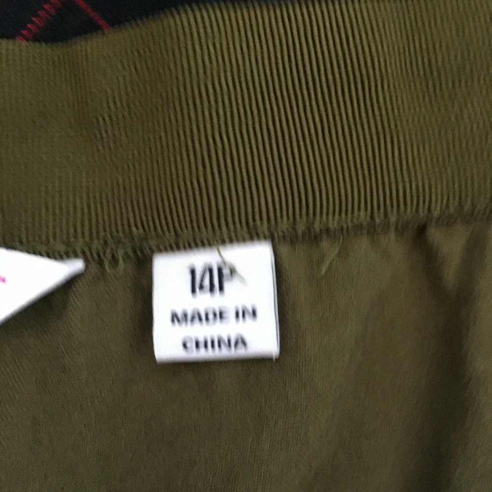 Isaac Mizrahi Pants Womens‎ Sz 14P Olive Green Stretch Casual Crop Leggings